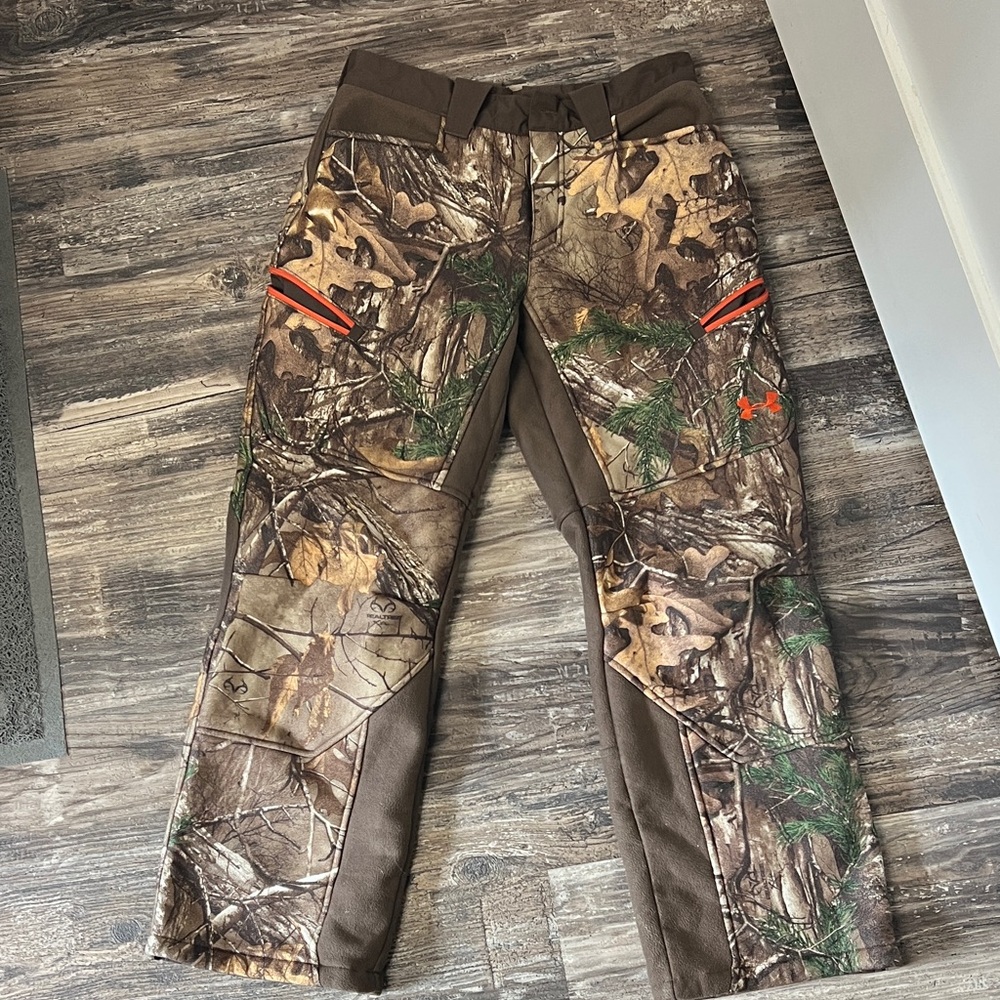 Under Armour Woodland Camo Pants with Orange Highlights